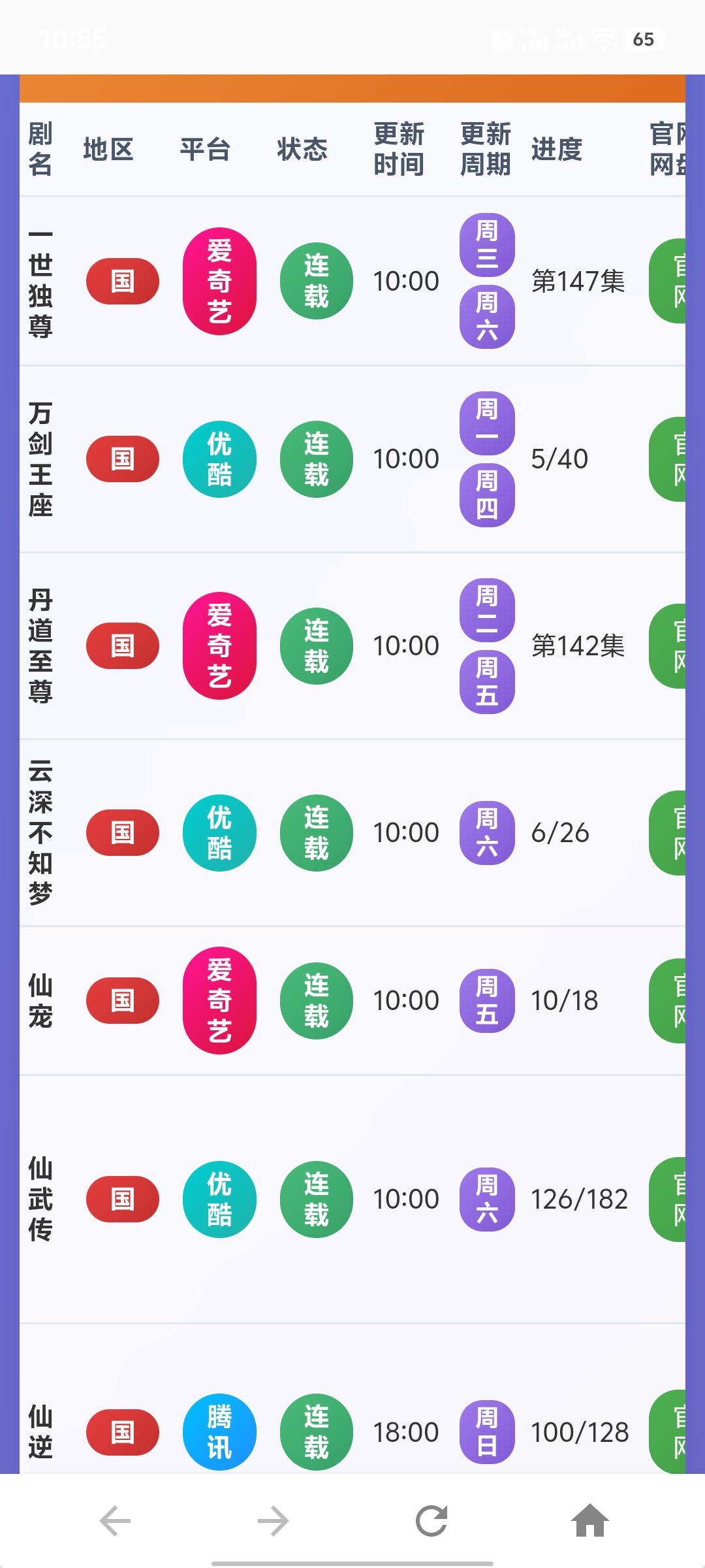 图片[1] - 【安卓】影视更新表APP（V1.0.2-7.95M)追更日期一目了然 - 天翼小站