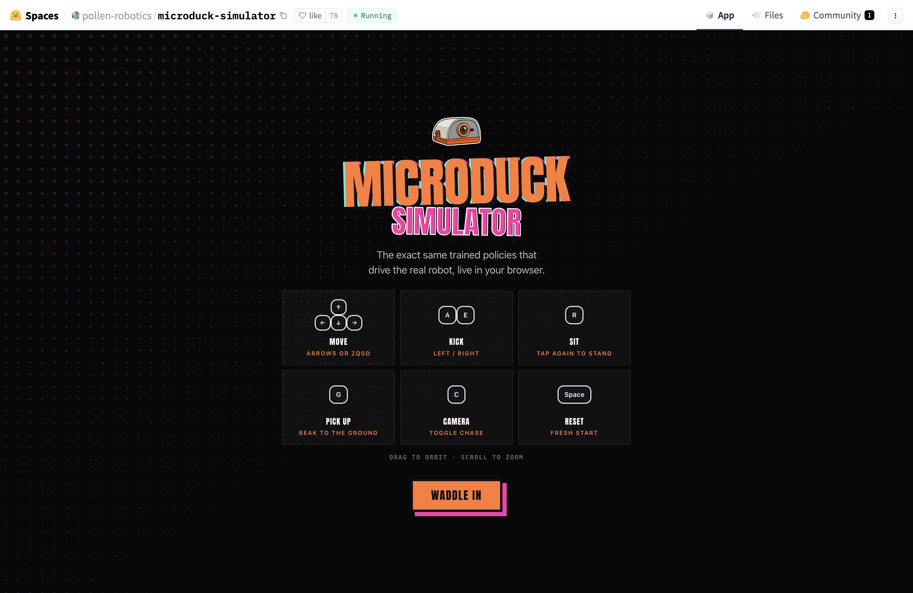 Microduck Hugging Face 仿真器实测:浏览器中调试机器人动作