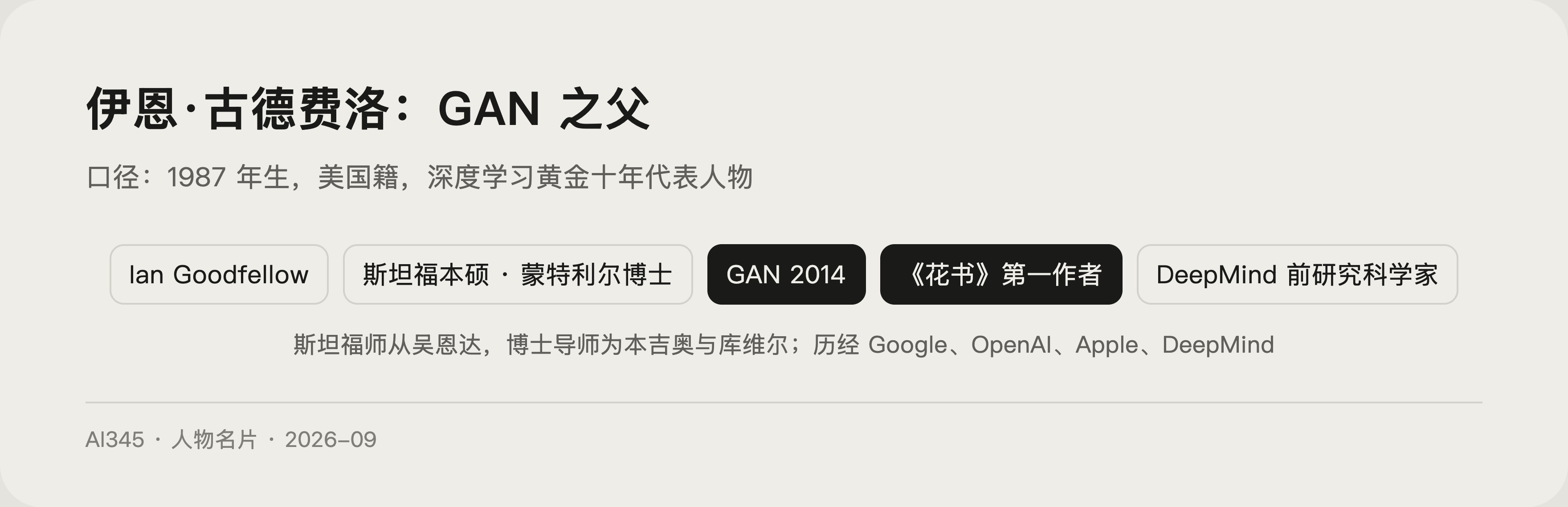 伊恩·古德费洛是谁?GAN 之父与《花书》作者封面图