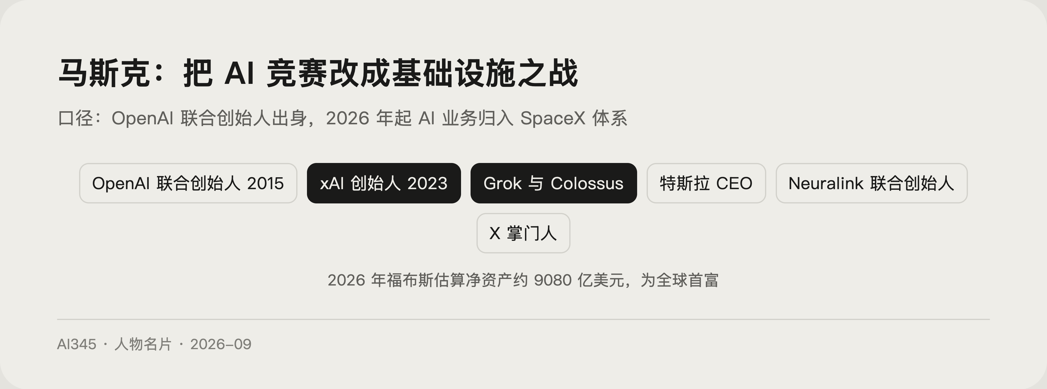 马斯克 AI 帝国:xAI、Grok 与特斯拉 Optimus 全景封面图