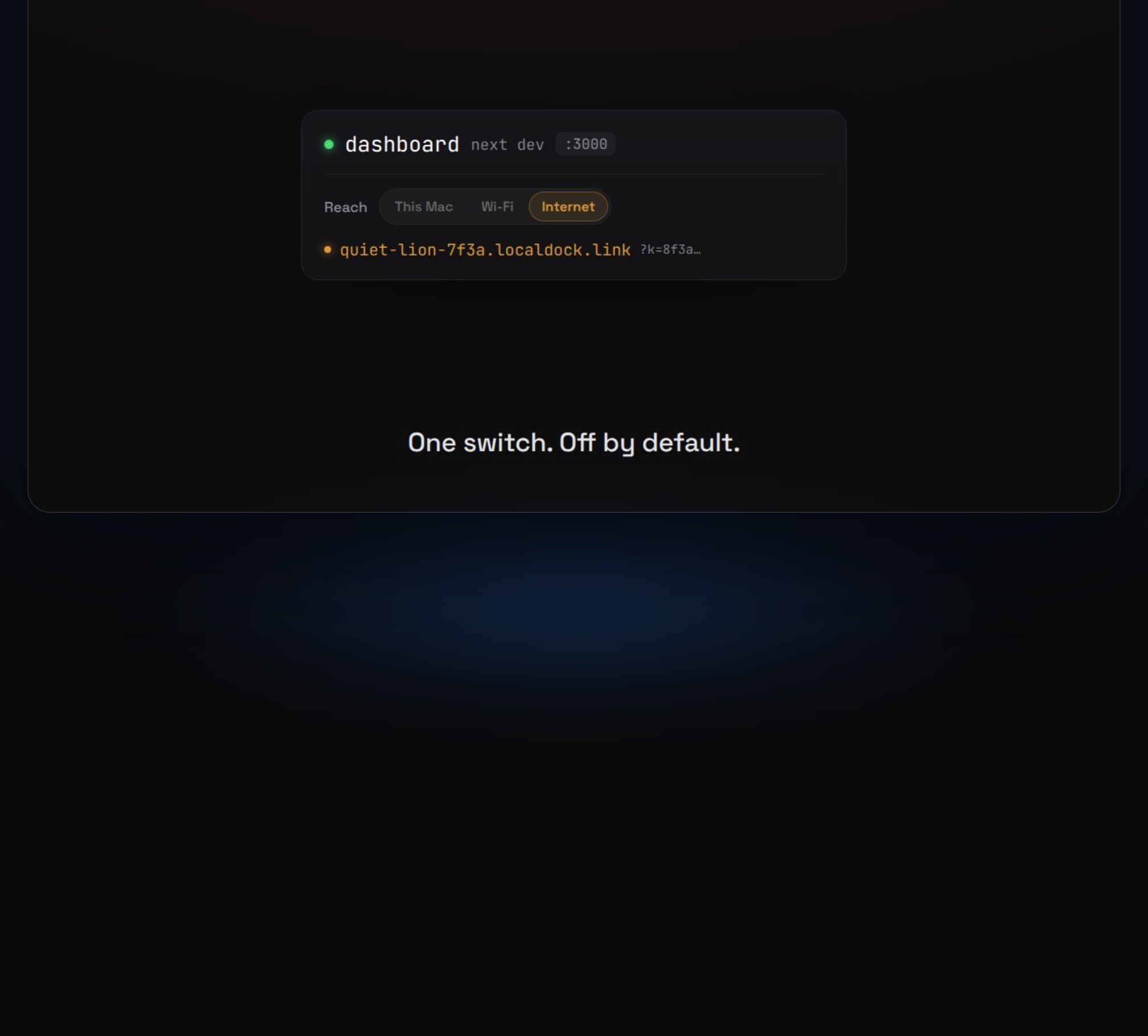 Localdock 三级地址阶梯：本机、Wi-Fi、公网