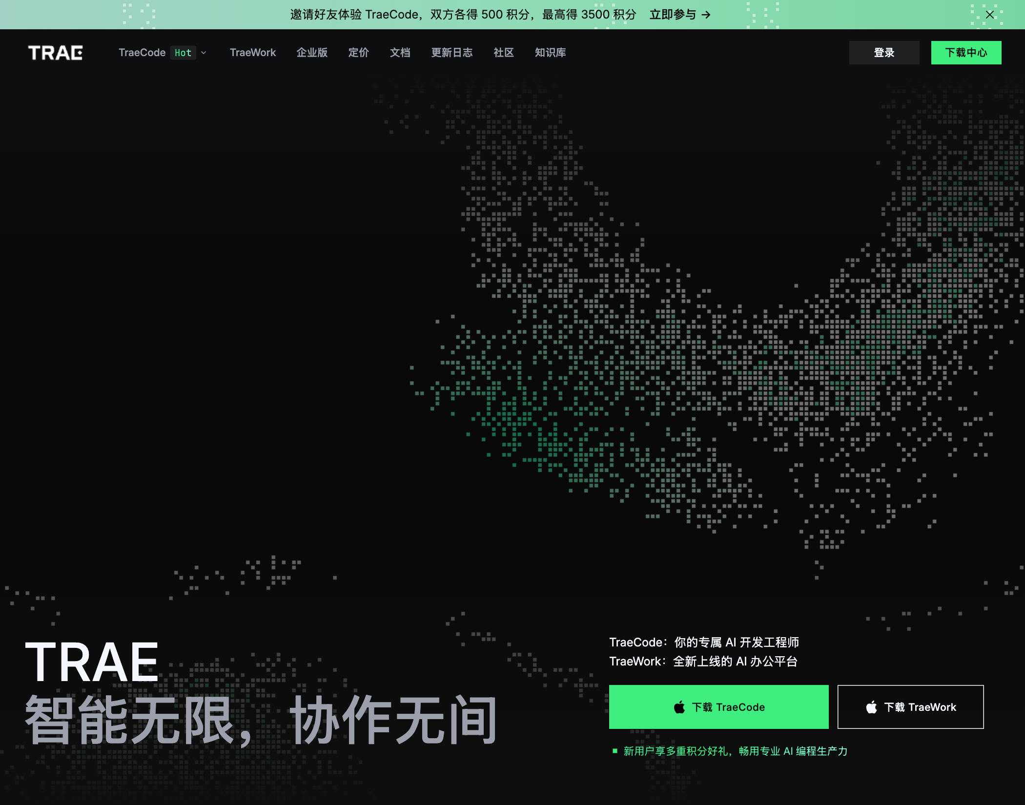 TraeCode 与 TraeWork 两条产品线定位对比图