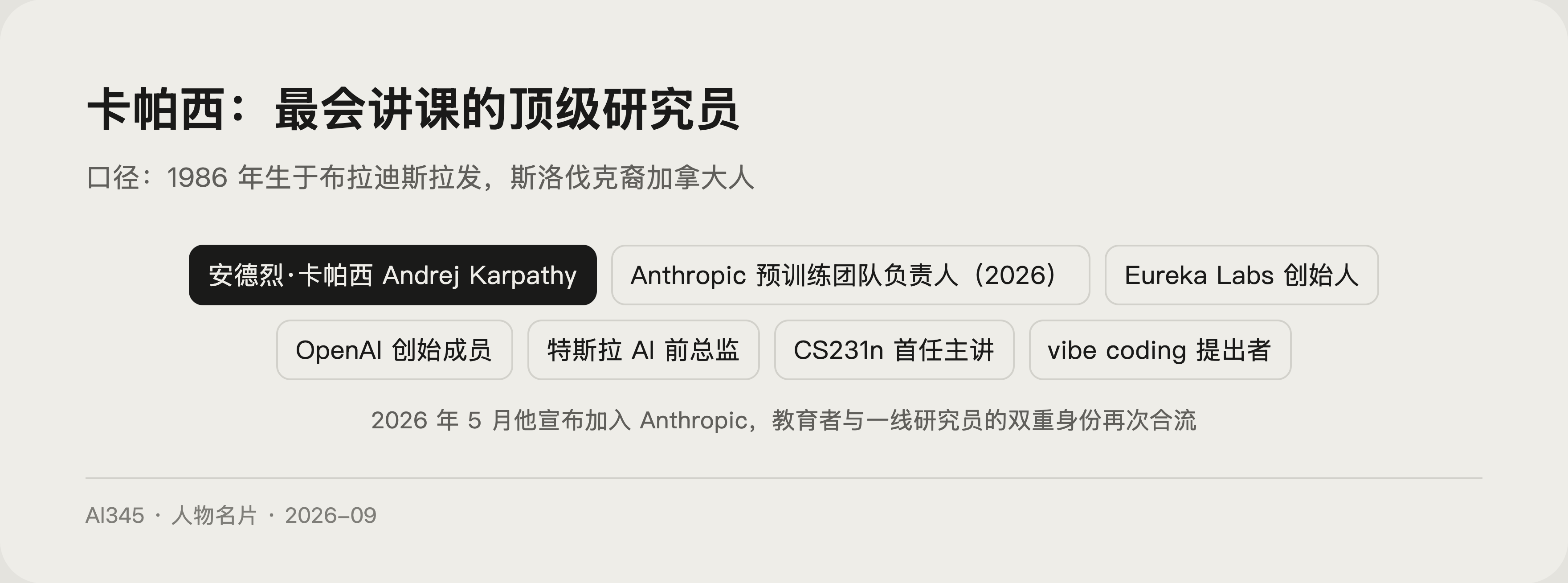 安德烈·卡帕西是谁？OpenAI 创始成员、特斯拉 AI 前总监封面图