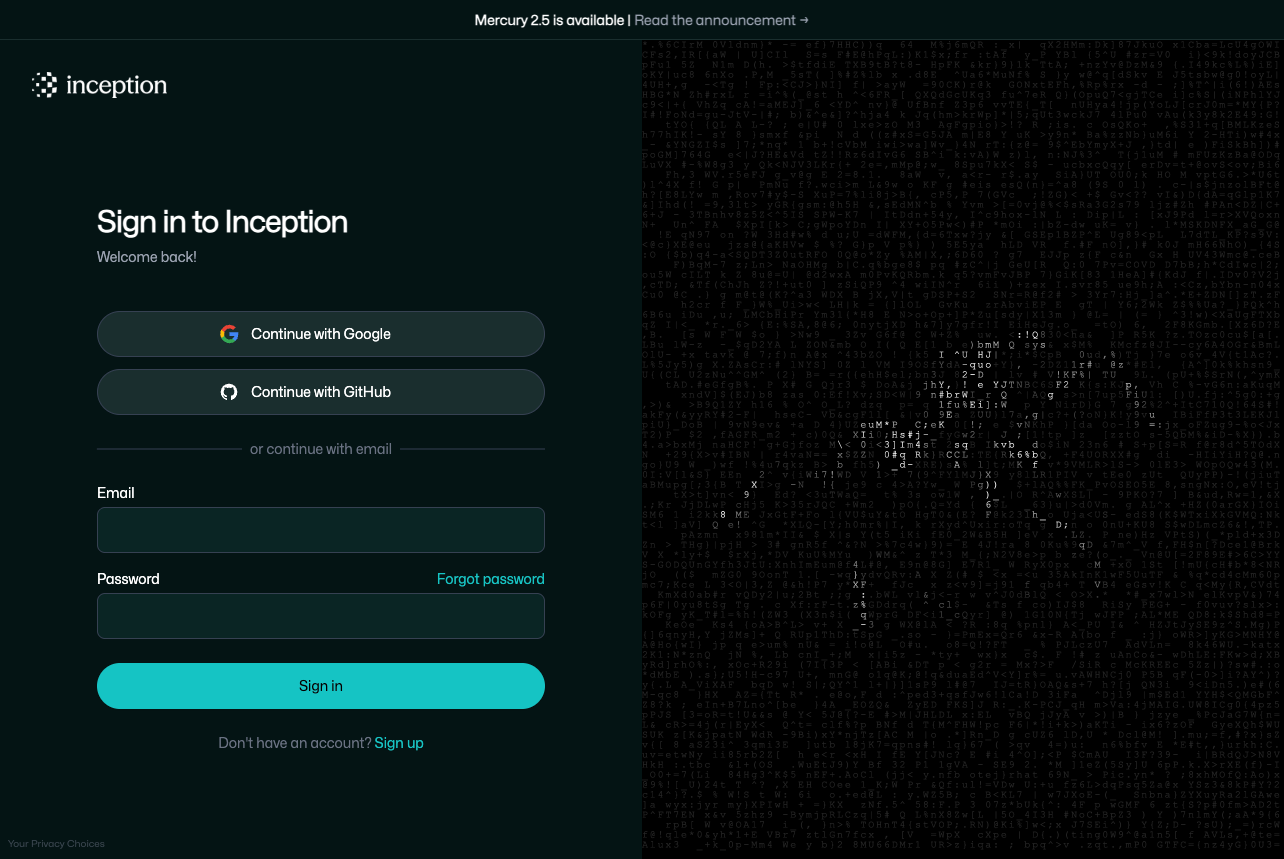 Inception 平台注册登录入口:Mercury Decide API 接入第一步