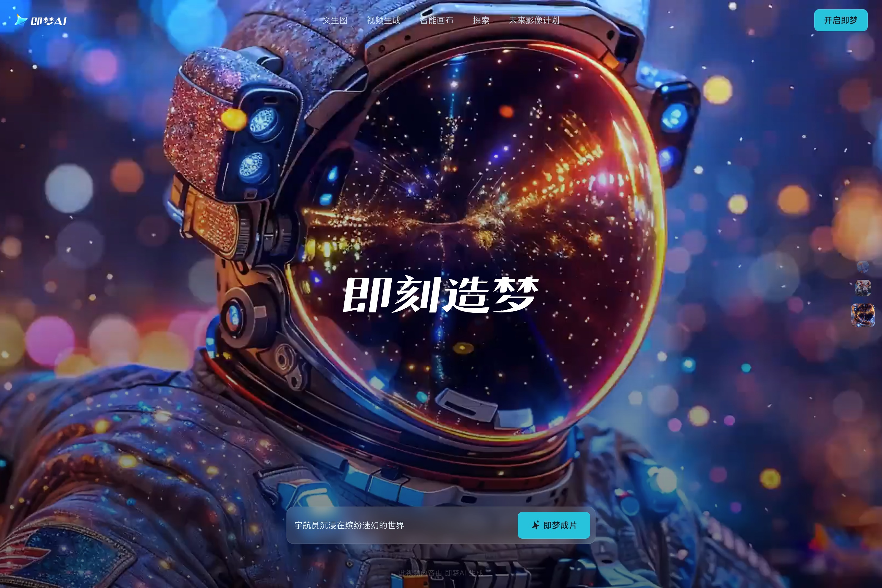 即梦AI官网首页即梦片场入口截图