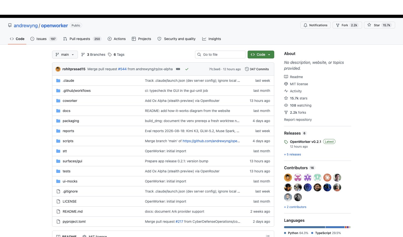 OpenWorker GitHub 仓库 andrewyng/openworker:发布 5 周获得 15k+ Star