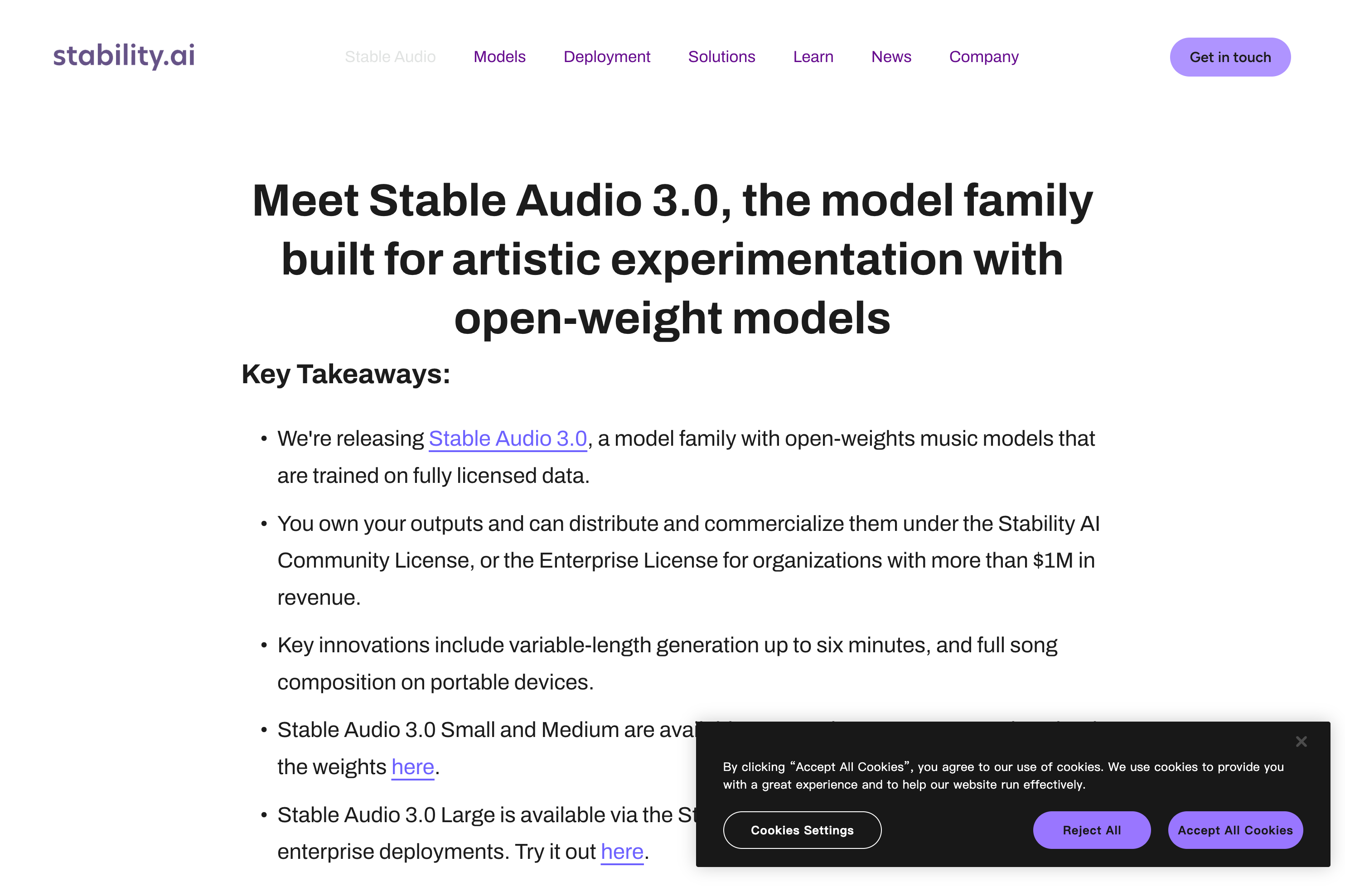 Stable Audio 3.0 是什么?可商用的开源音乐模型封面图