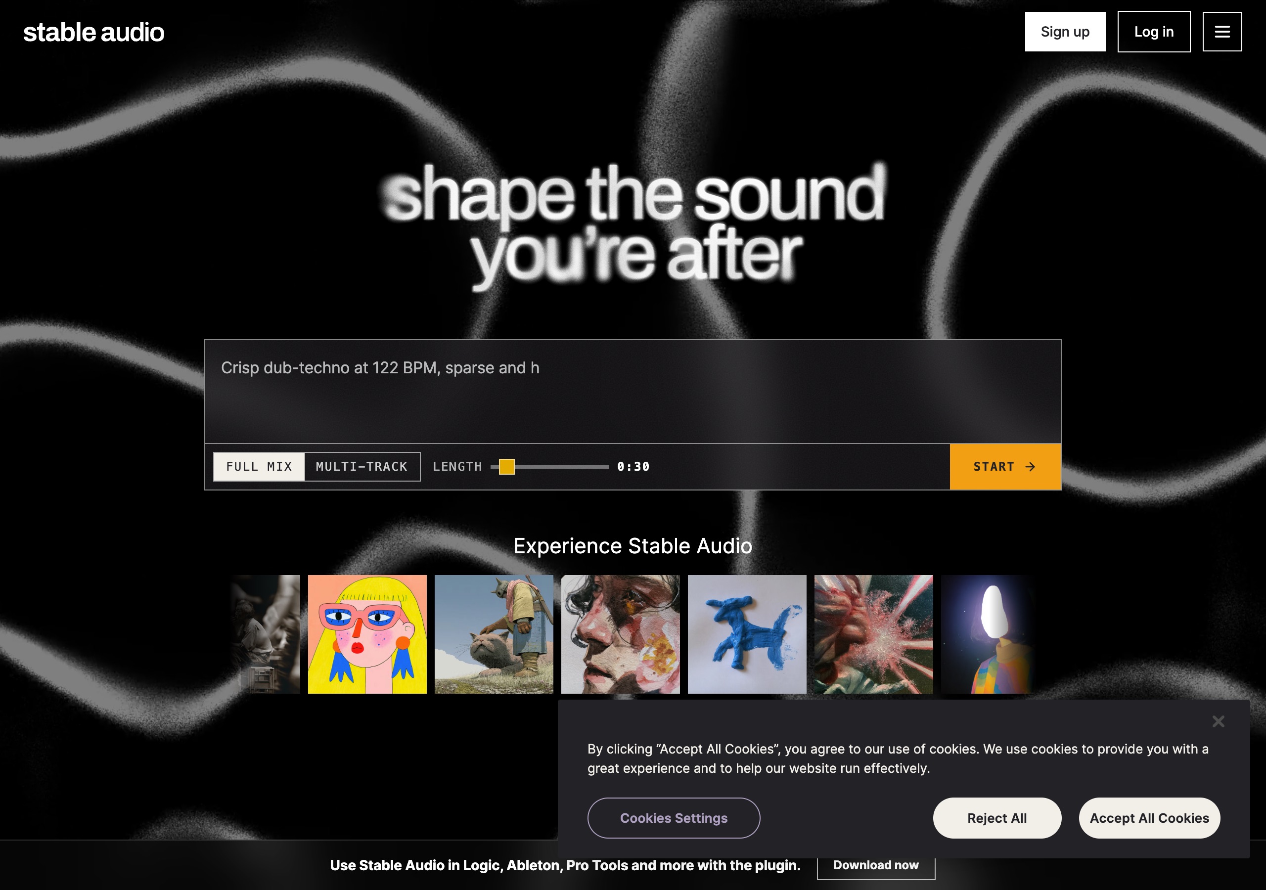 Stable Audio 3.0 网页生成工作台截图