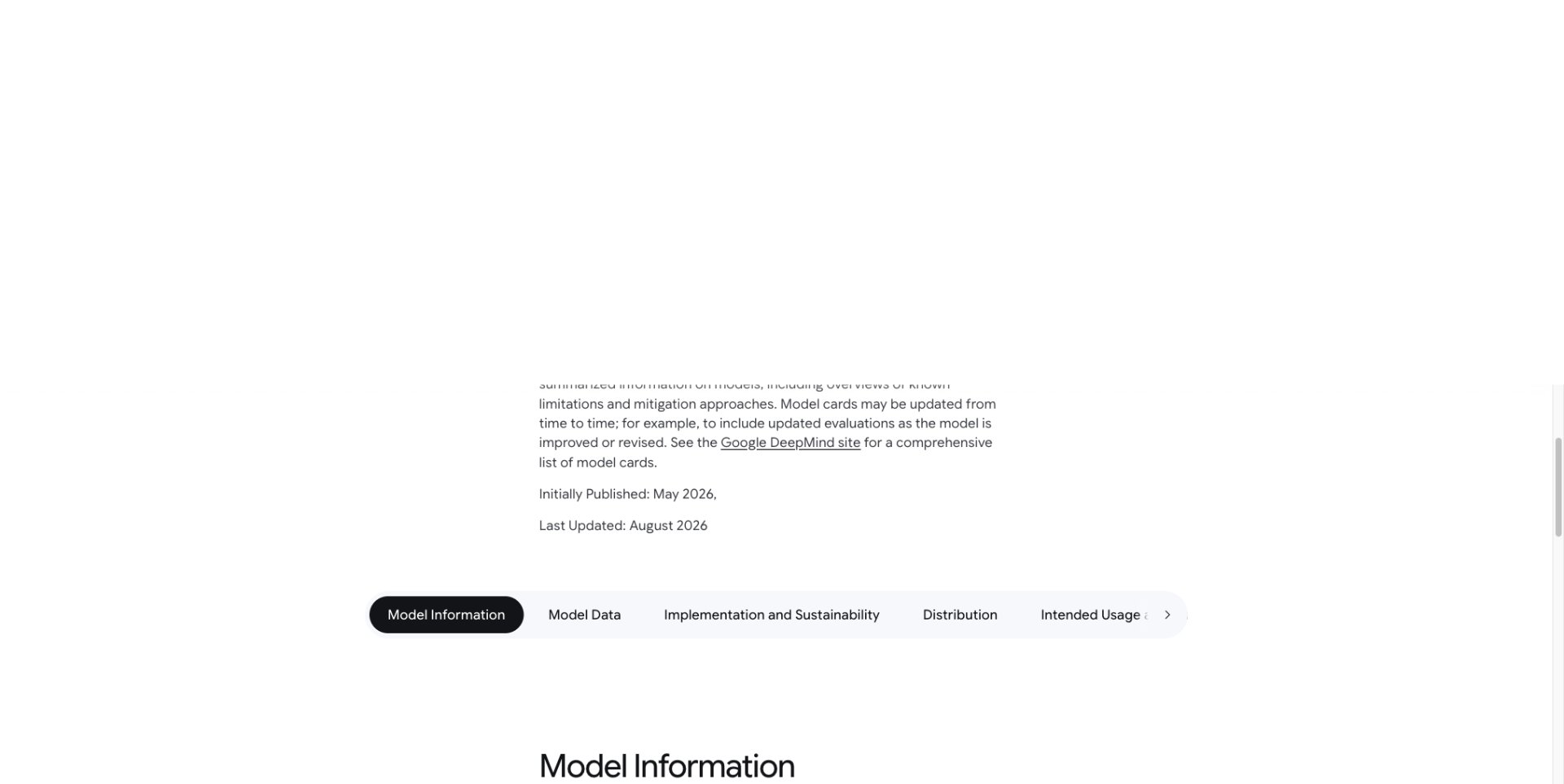 DeepMind 官方 Gemini Omni Flash 模型卡页面