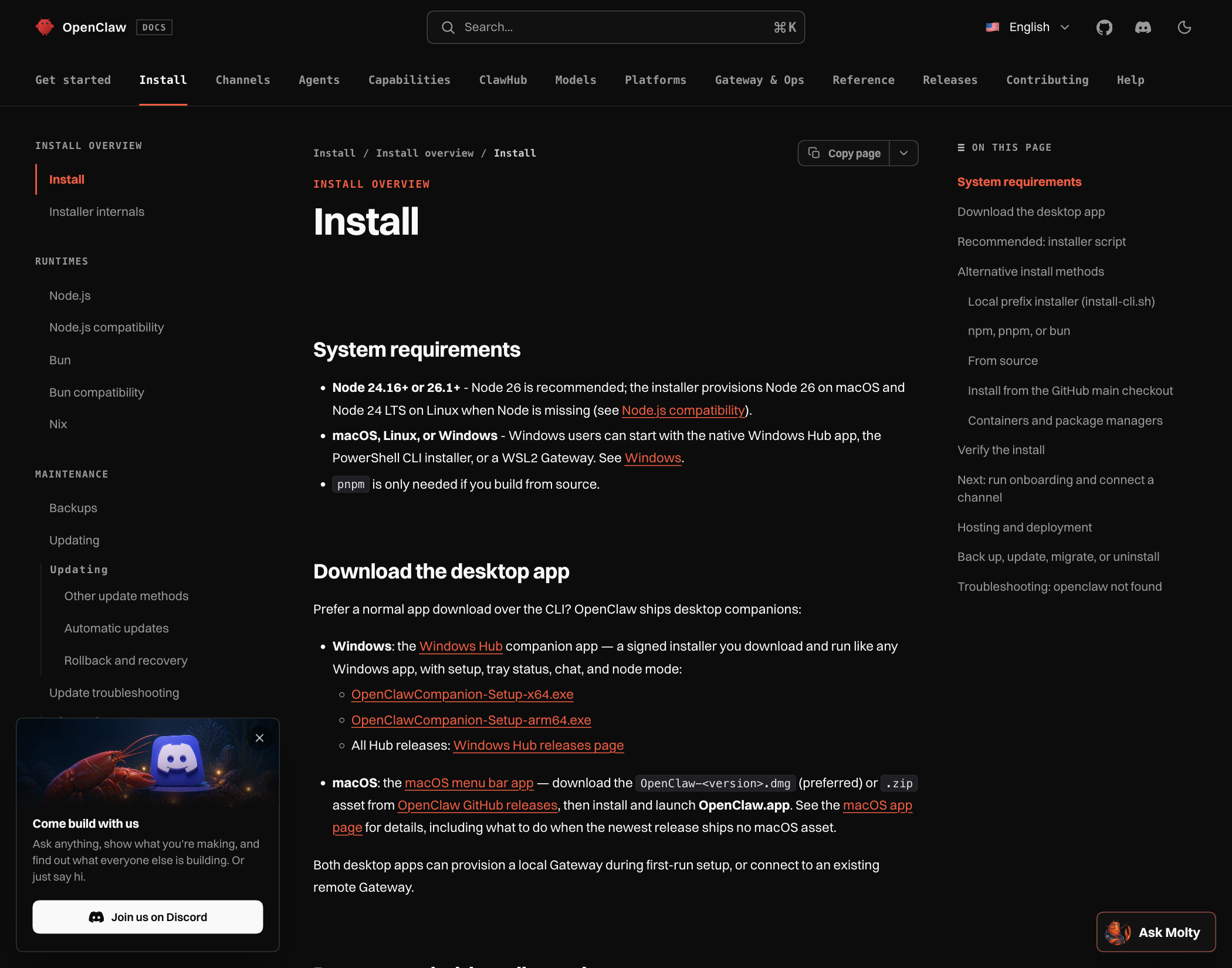 OpenClaw 安装与自检三条命令示意