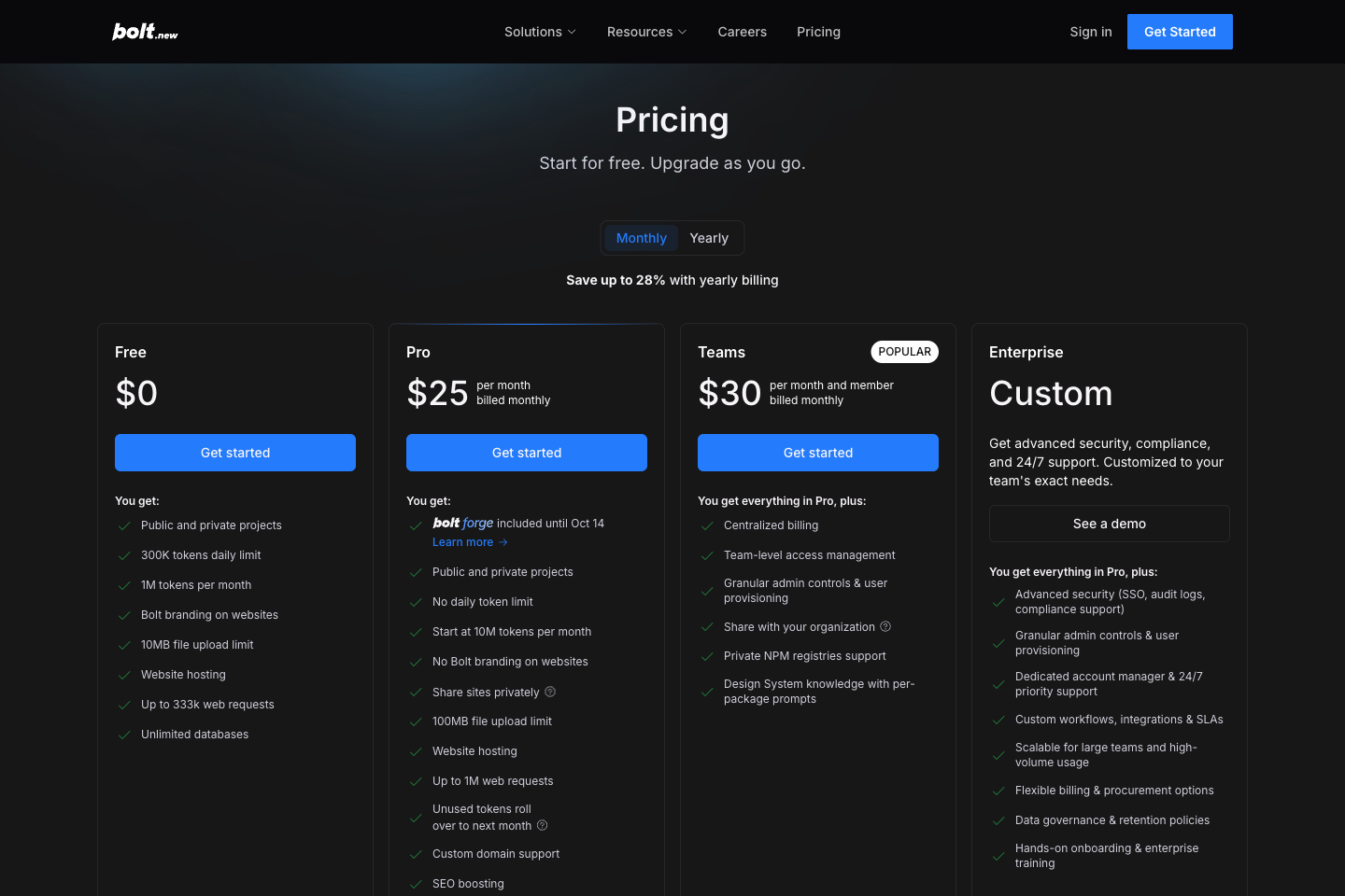 Bolt.new Token 用完了怎么办:免费额度规则与付费价格表封面图