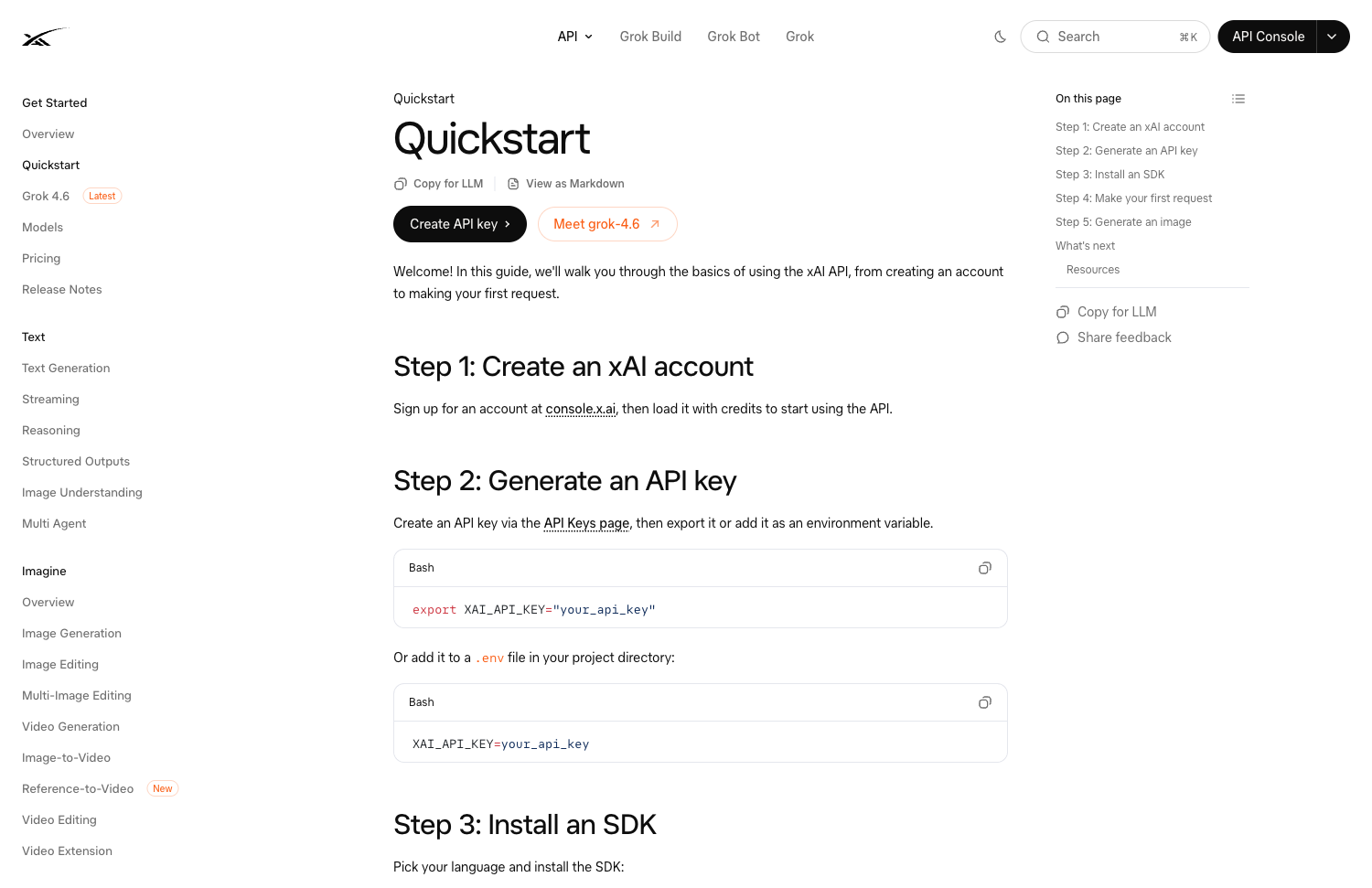 OpenAI SDK 调用 xAI 接口成功的终端返回截图