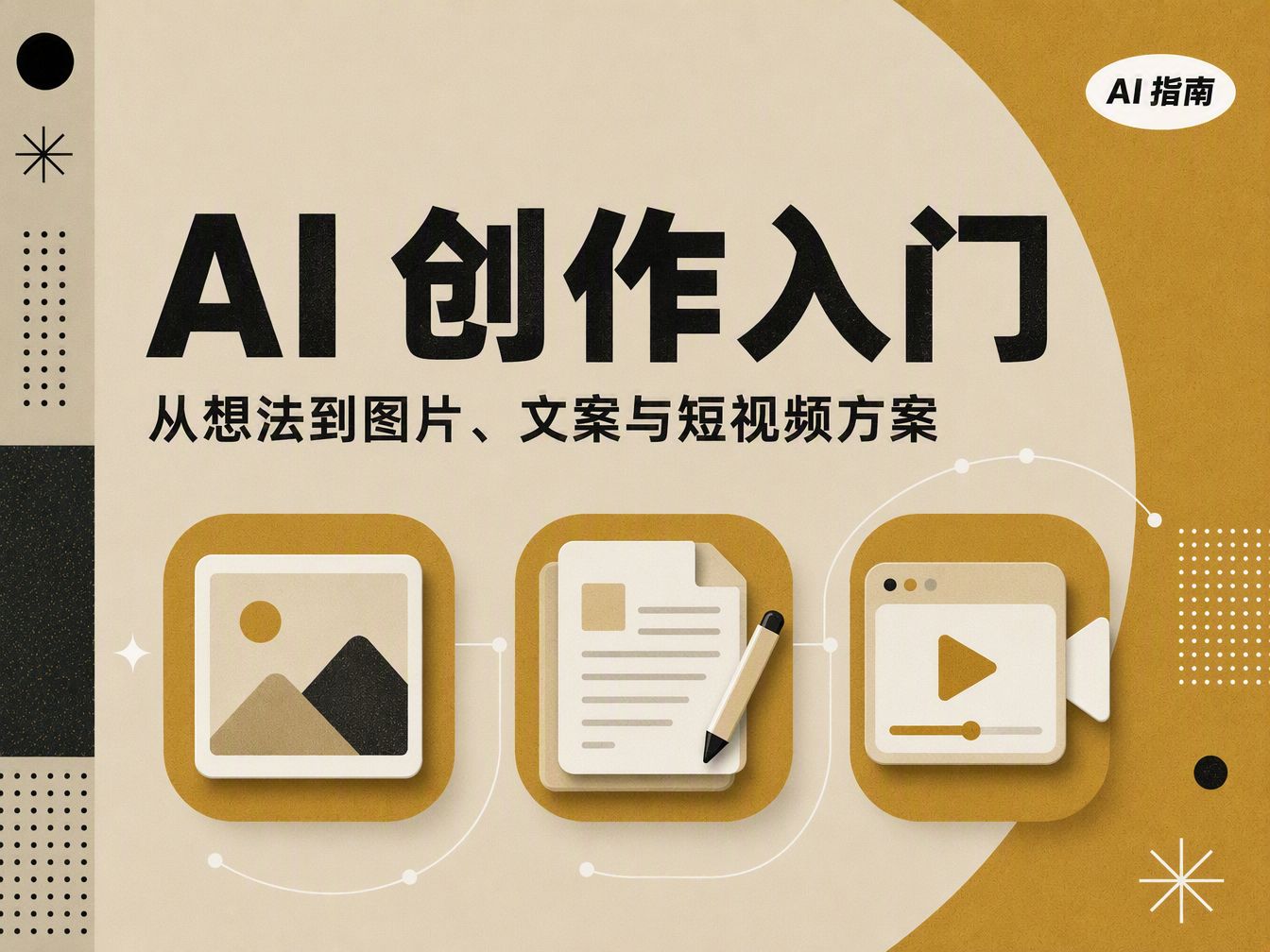 AI 创作入门:从想法到图片、文案与短视频方案封面图