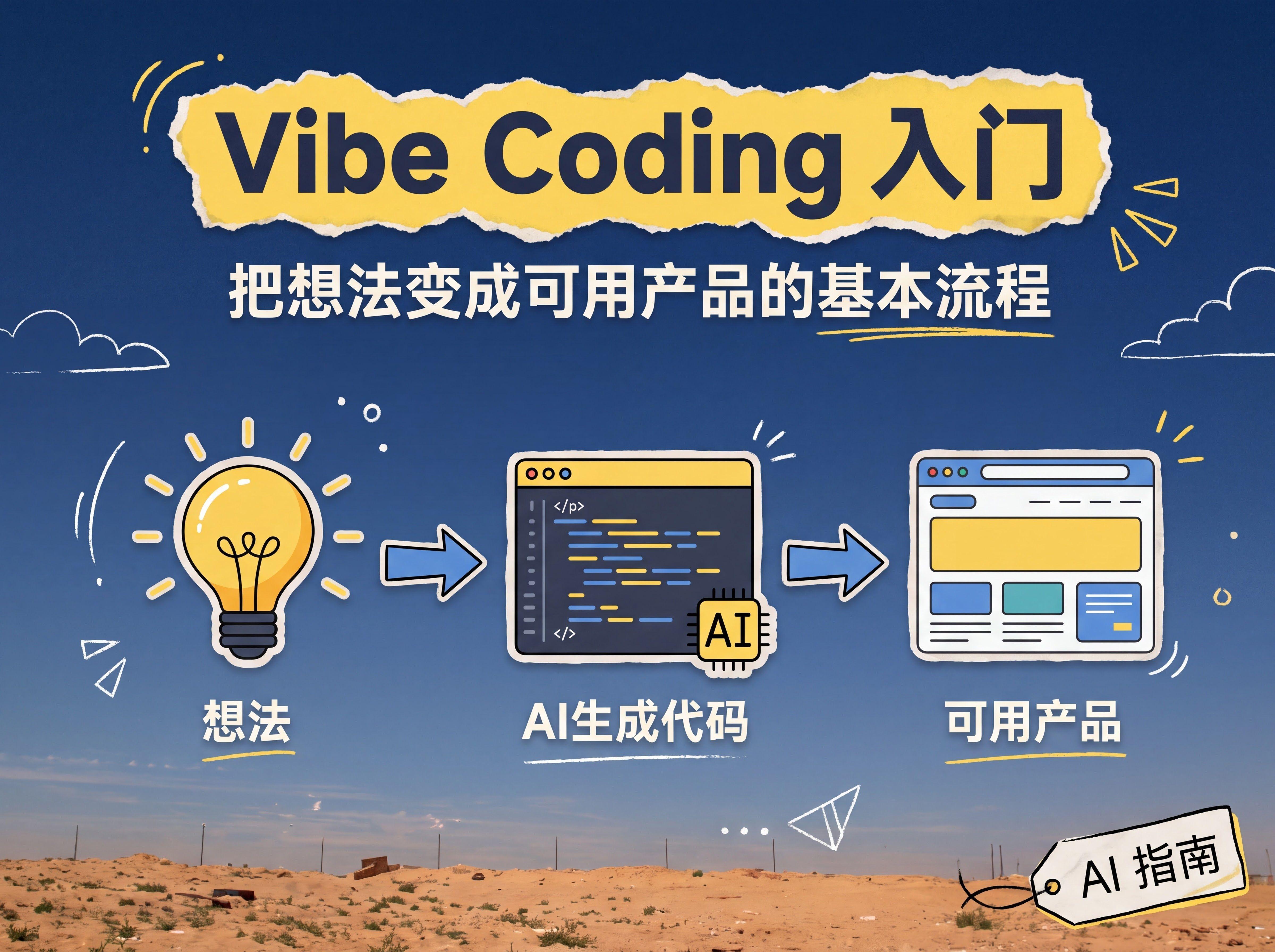 Vibe Coding 入门：把想法变成可用产品的基本流程封面图