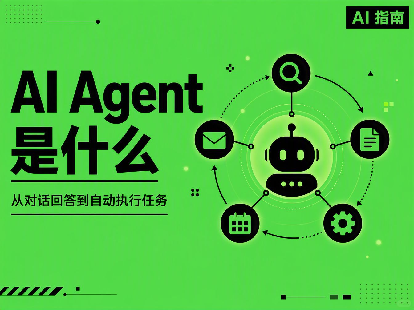 AI Agent 是什么:从对话回答到自动执行任务封面图